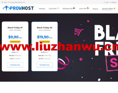 #Black Friday 2023#ProwHost:美国堪萨斯机房vps,2核/8GB内存/100G NVMe/5TB流量/1Gbps带宽,$9.9/月起