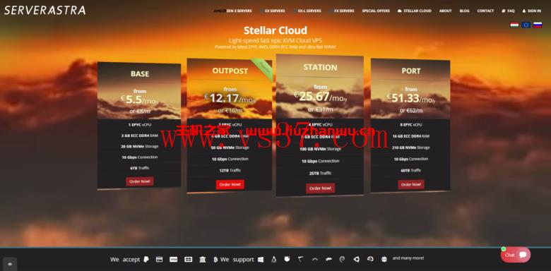 #黑五#ServerAstra:匈牙利vps,AMD Epyc 7401,1核/2GB内存/20GB NVMe空间/不限流量/10Gbps端口,€4.8/月起,不绕美,版权宽松